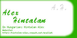 alex hintalan business card